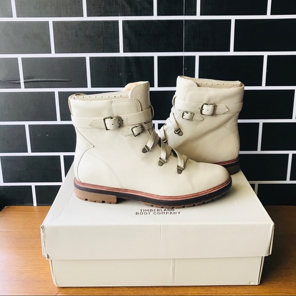 TIMBERLAND BOOT CO LACE ANKLE BOOT WHITE FULL GRAI - Picture 4 of 6